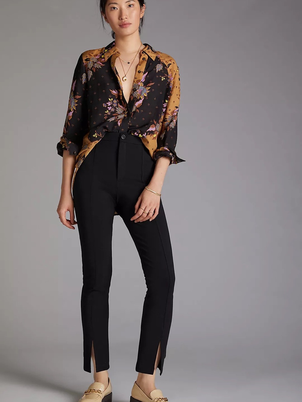 Anthropologie Amadi Black High-Waist Slim Ankle Pants Size XS